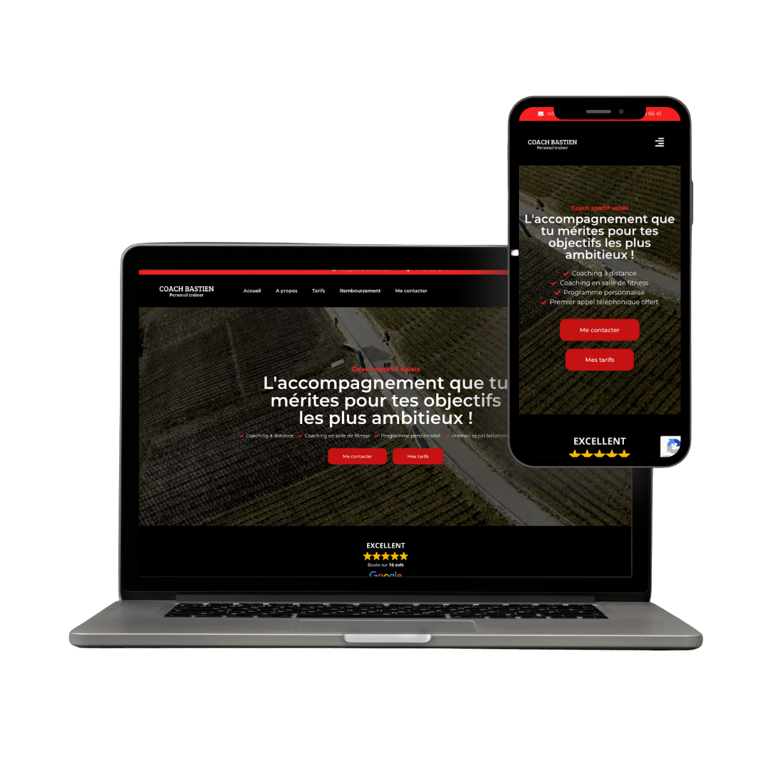 Site avec réservation en ligne Coach Bastien réalisé par Sandigital