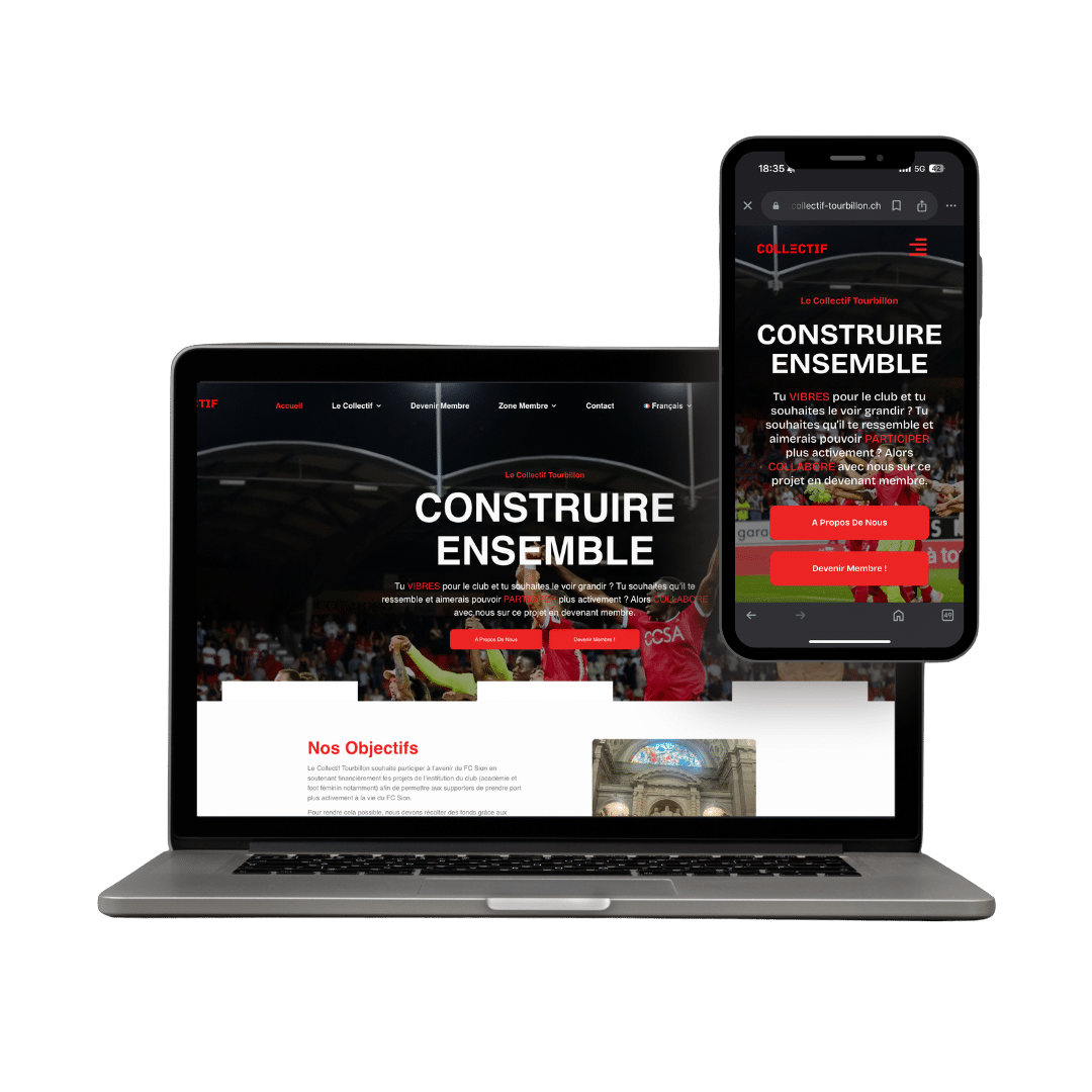 Site avec espace membre Le Collectif Tourbillon réalisé par Sandigital
