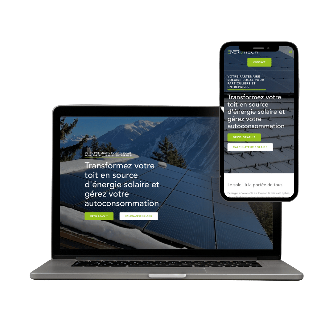 Site internet Energitech réalisé par Sandigital