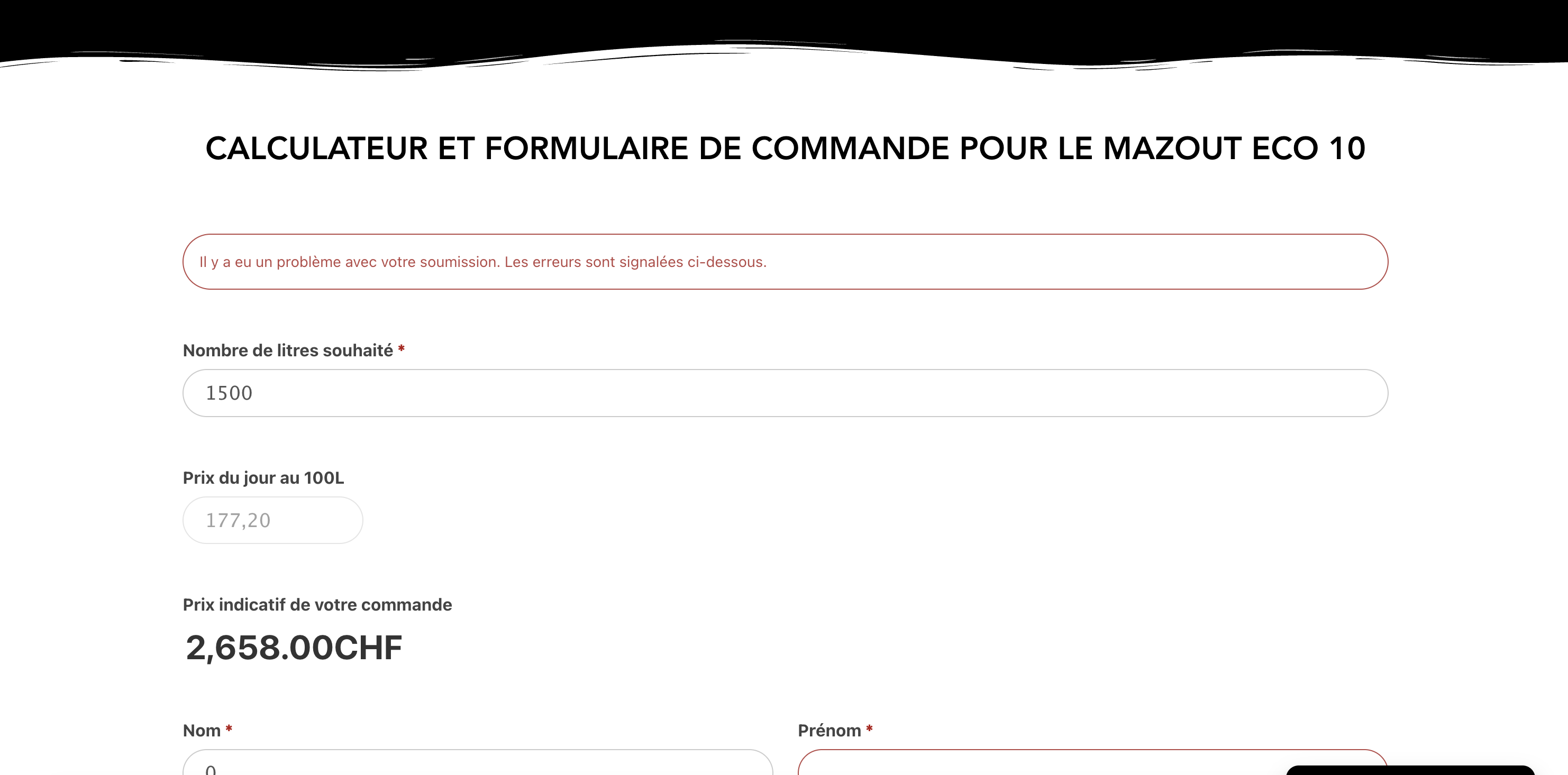 Calculateur de commande de mazout sur le site Combustia