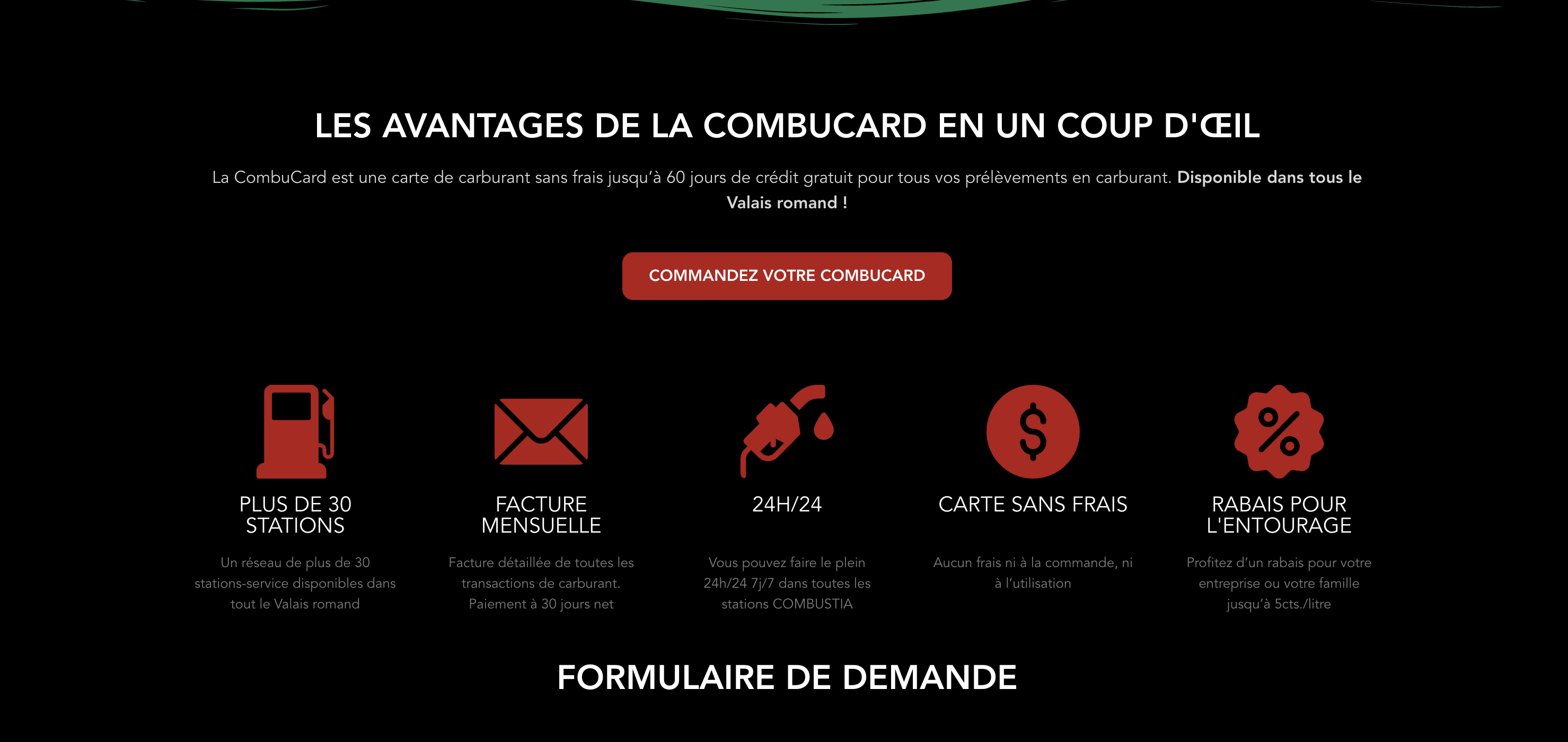 Avantages de la CombuCard sur le site Combustia
