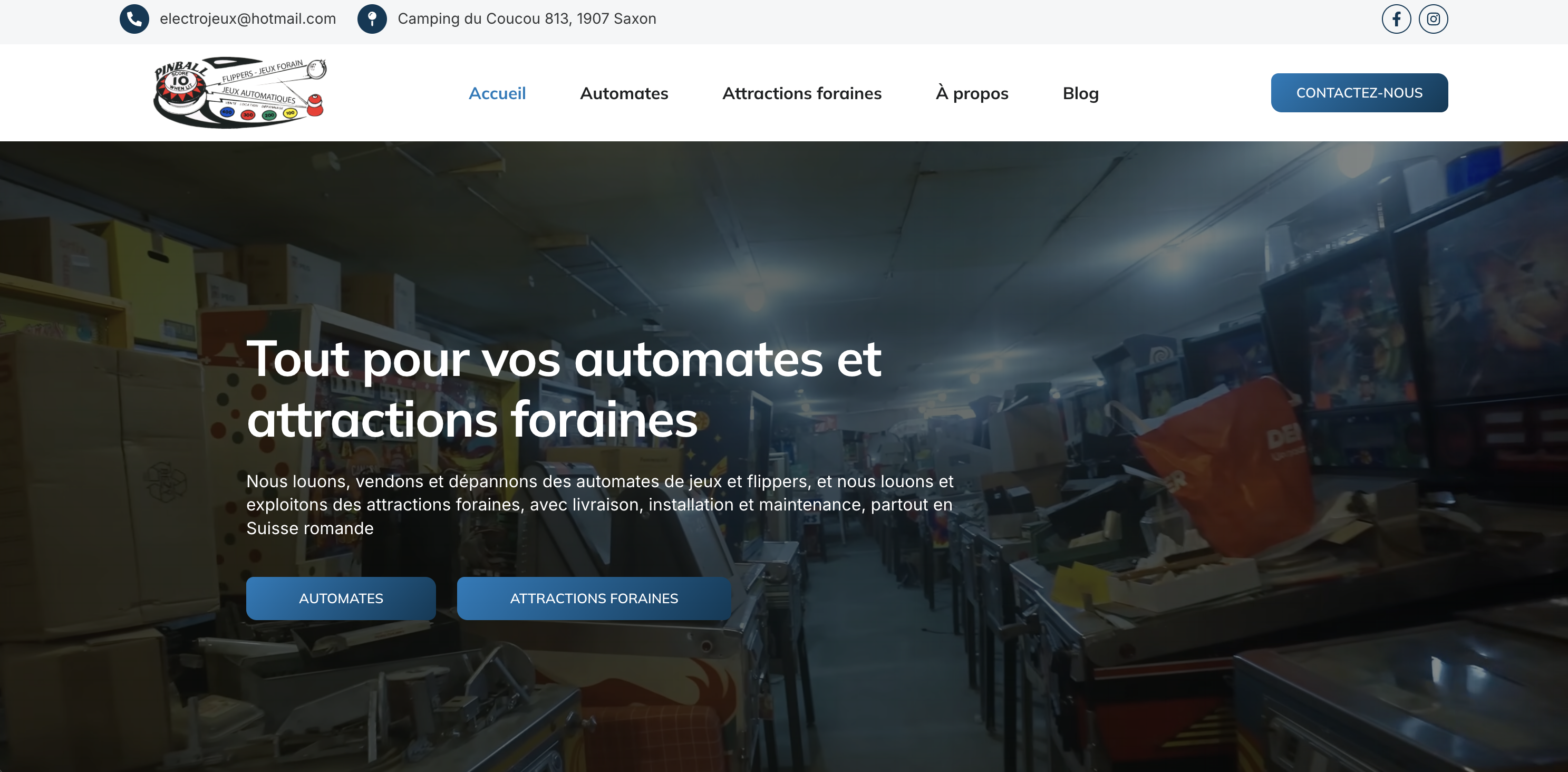 Page d'accueil d'Electrojeux