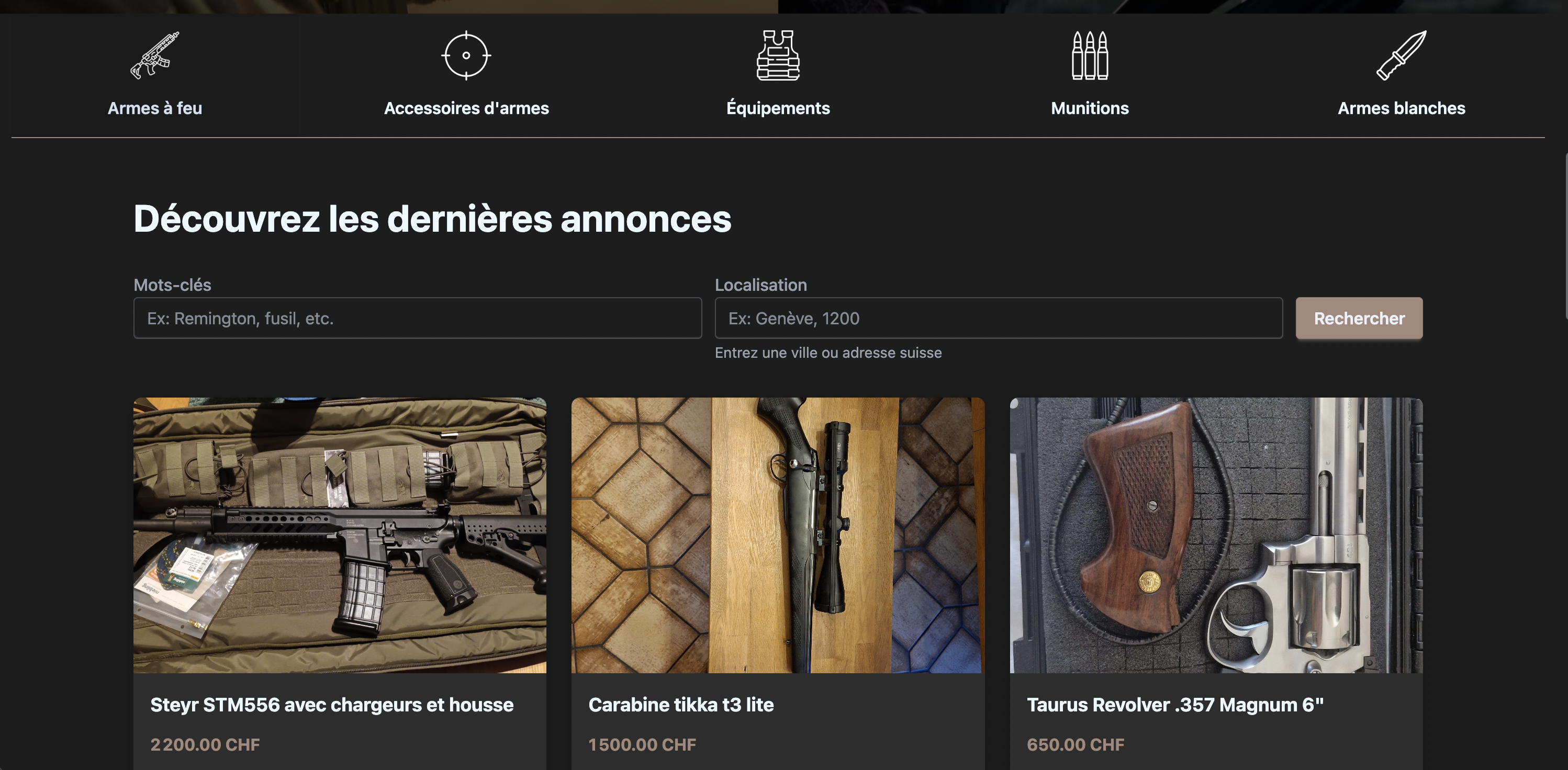 Liste des dernières annonces sur Nextgun