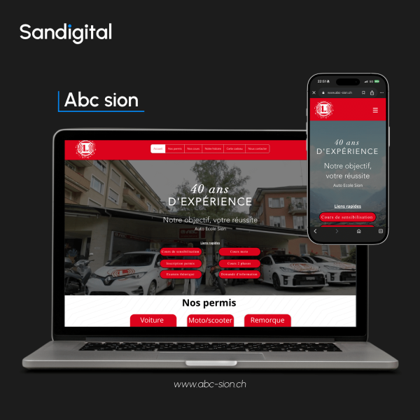 Abc sion - Mockup site internet