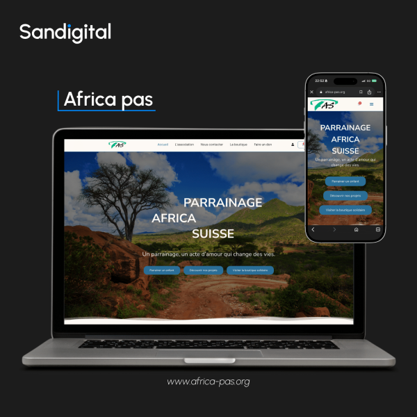 Africa pas - Mockup site internet