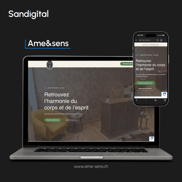 Ame&sens - Mockup site internet