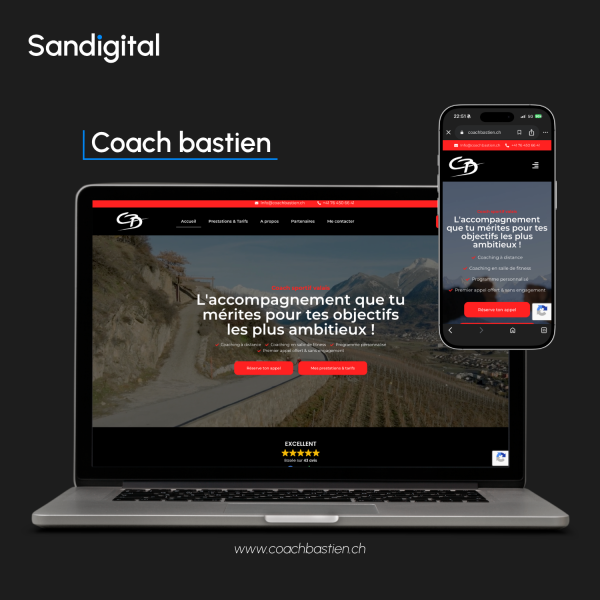 Coachbastien - Mockup site internet