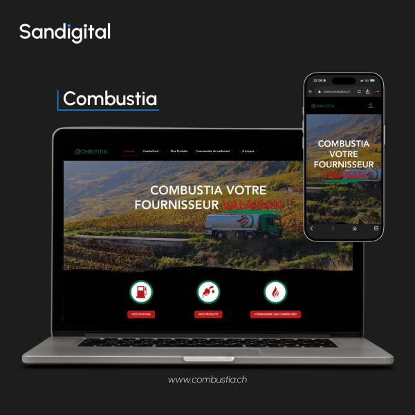 Combustia - Mockup site internet