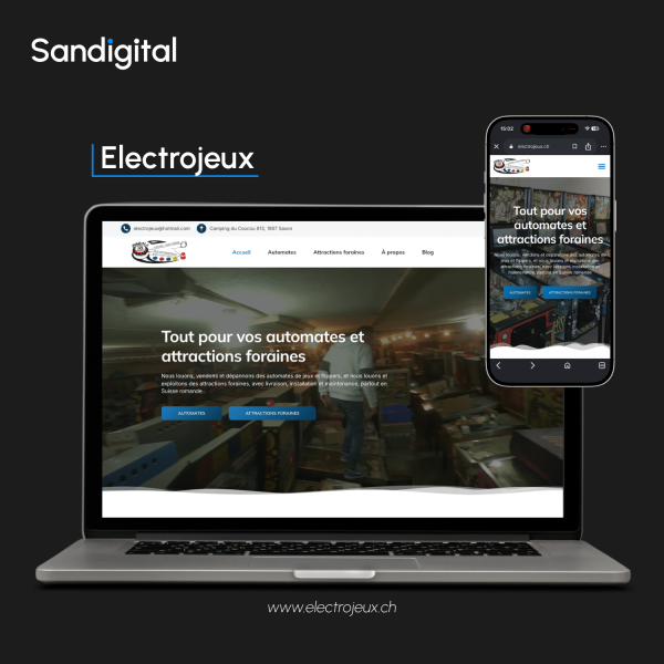 Electrojeux - Mockup site internet