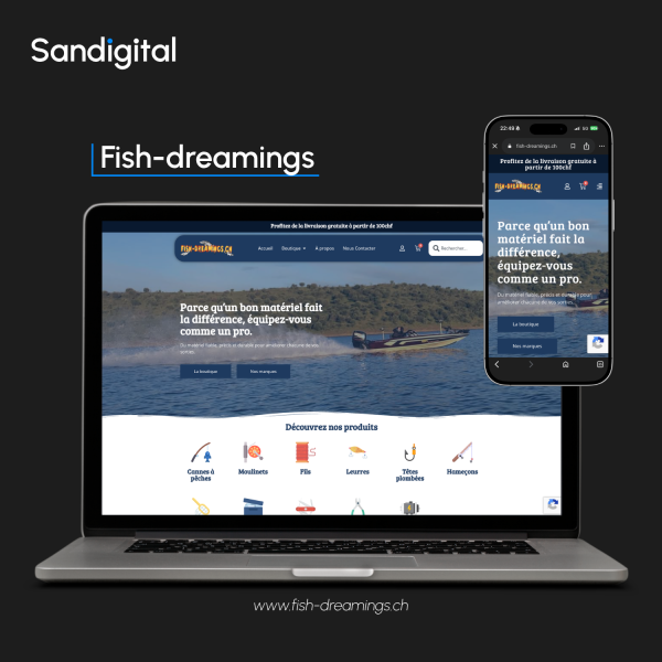Fishdreamings - Mockup site internet