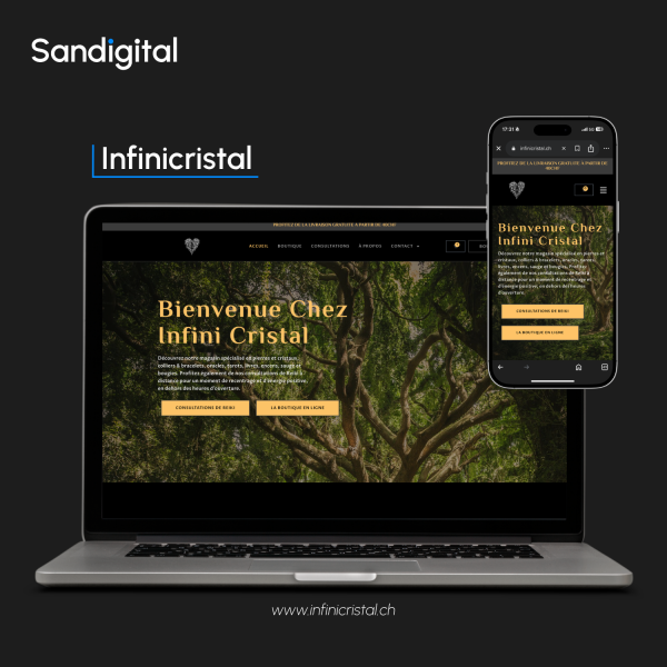 Infinicristal - Mockup site internet