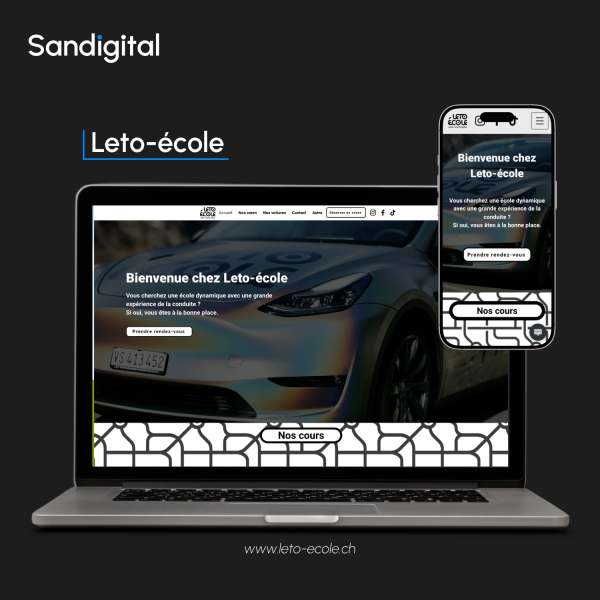 Leto-école - Mockup site internet