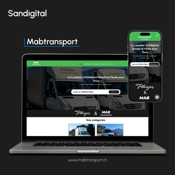 Mabtransport - Mockup site internet