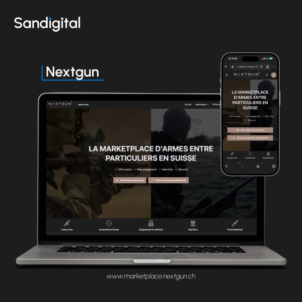 Nextgun - Mockup site internet