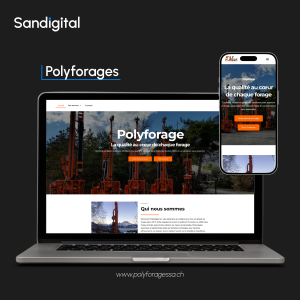 Polyforages - Mockup site internet