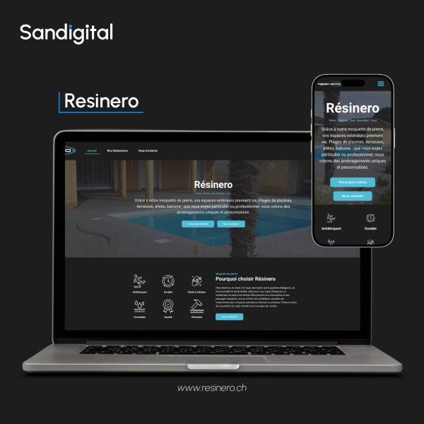 Resinero - Mockup site internet