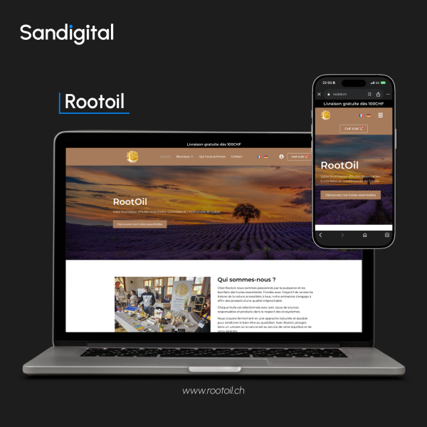 Rootoil - Mockup site internet