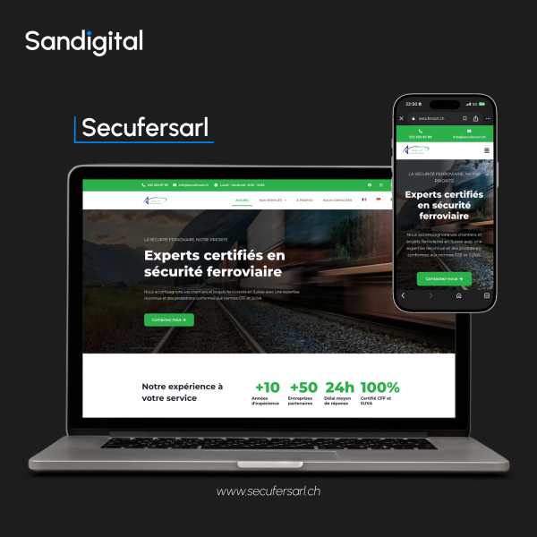 Secufersarl - Mockup site internet