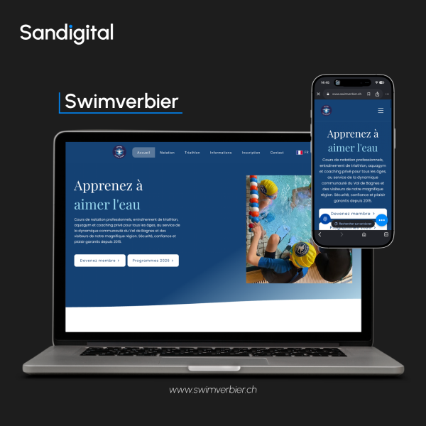 Swimverbier - Mockup site internet