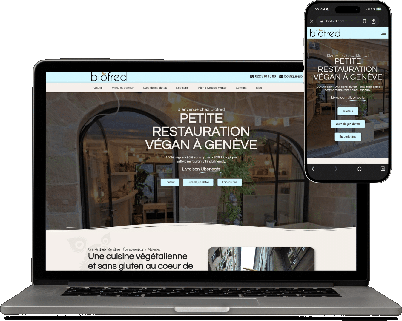 Site Biofred sur ordinateur et mobile