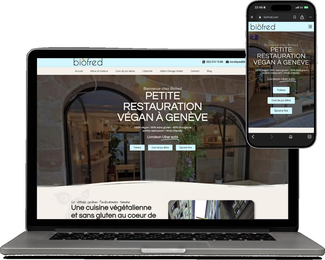 Site Biofred sur ordinateur et mobile
