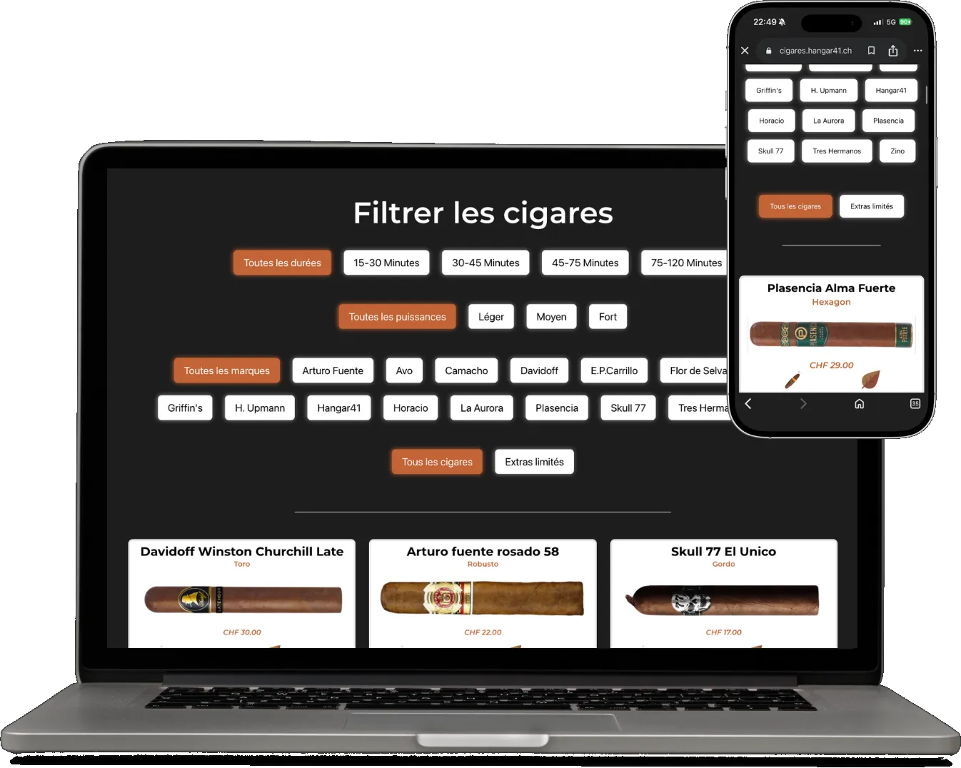 Site Hangar 41 sur ordinateur et mobile